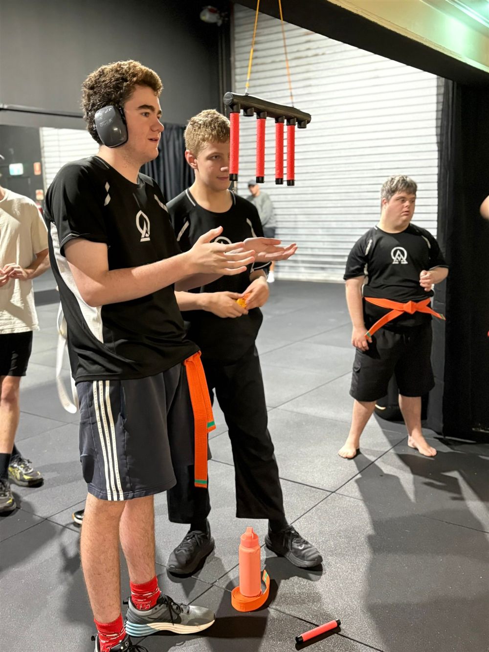 A self-defence demonstration with instructors