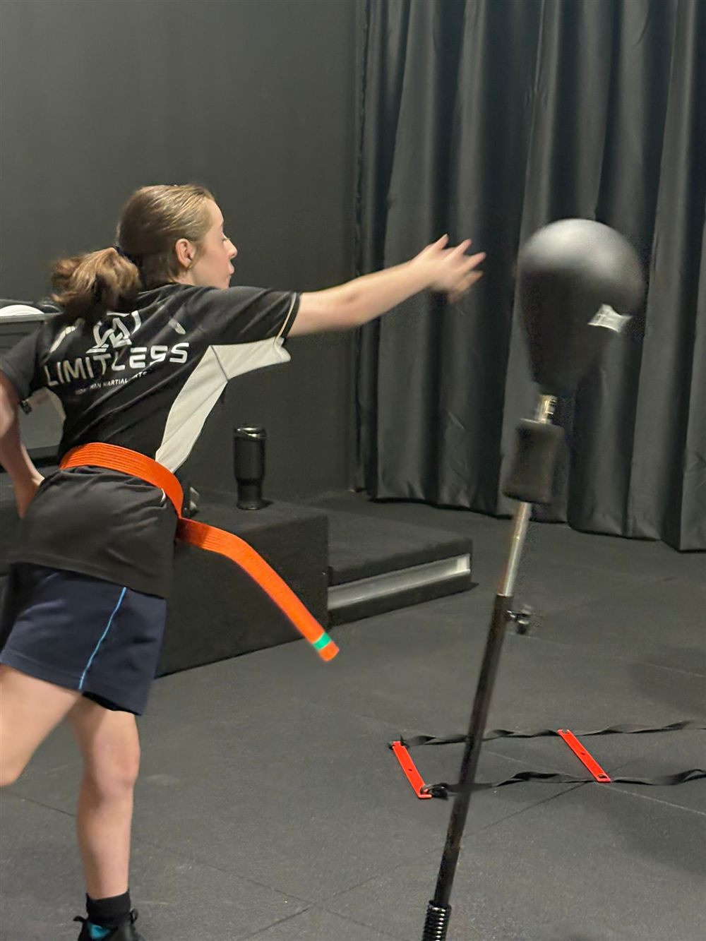 A participant practising a strike